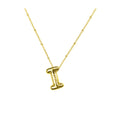Aiyanah Glossy Bubble Letter Necklace - Gold I [MAJGZCTH]