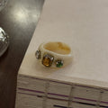 Mercy Zircon Lace Ring - Multi-faceted Crystal Apricot Ring [JF1YIO60]