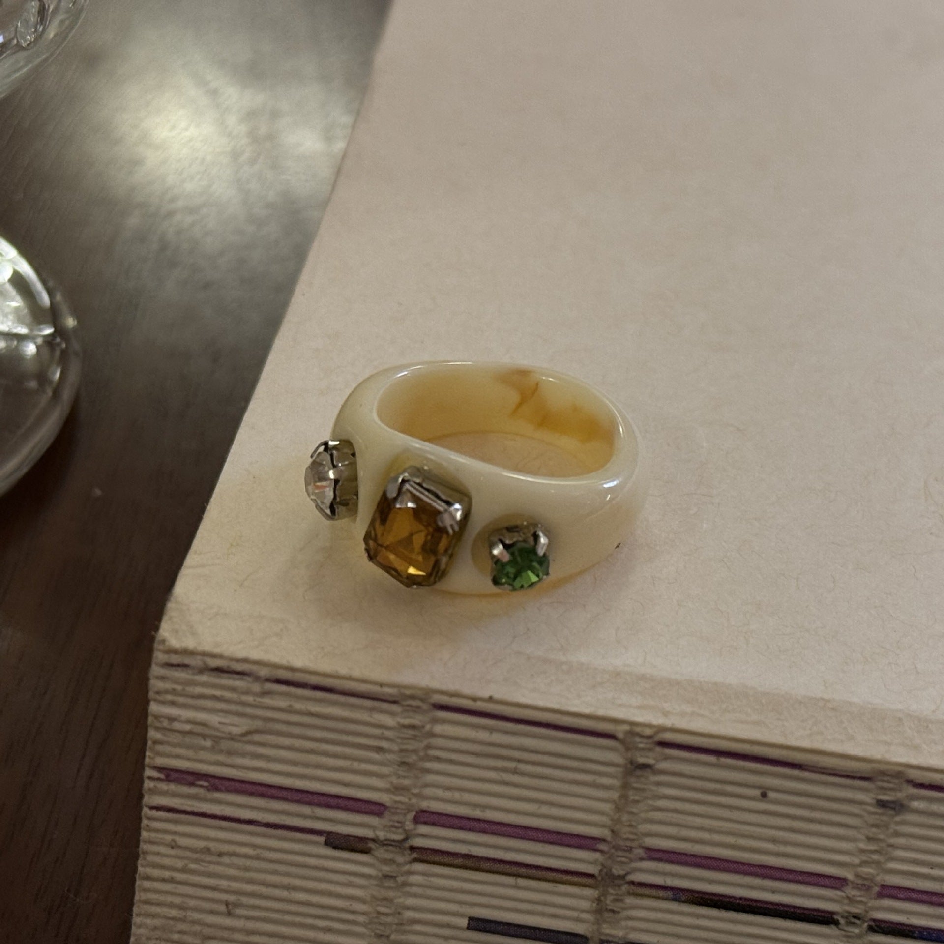 Mercy Zircon Lace Ring - Multi-faceted Crystal Apricot Ring [JF1YIO60]