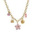 Dainty Fruit Pendant Necklace - Pink Flower Necklace [D1L8VAWG]