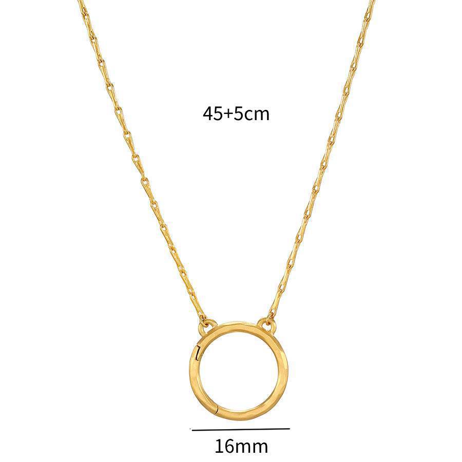 Mini Elephant Pendant Necklace - Handmade Chain Adjustable Ring Stainless Steel [4W7C3GOK]