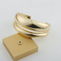 Glossy Curved Wide Cuff Bracelet - Premium Gold [CT8D4RHF]