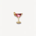 Floating Charm Locket Necklace - Pink Wine Glass Charm [WGMTU2D1]