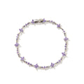 Angelique Dainty Butterfly Zircon Jewelry - Silver Purple Flower Bracelet [96PNWJBU]