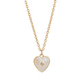 Heart Pendant Necklace - White Necklace (Gold) [TKX2JM86]