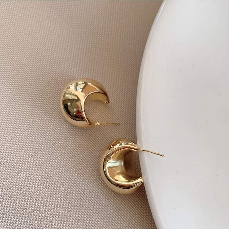 Hadasa Irregular Sphere Earrings - Gold 925 Silver Needle Real Gold Plated (Brass) [NDUMF595]