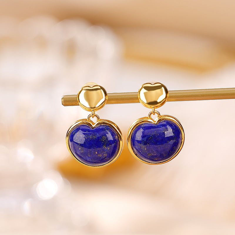 Lapis Lazuli Drop Silver Earrings