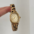 Avalina Snake Head Leopard Watch - IEKE88091 Inner Three Circles / Leopard Print Leather Band [6E3YJI4J]