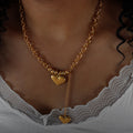 Jaeleigh Delicate Double Heart Necklace - Gold [SM4N2SP9]