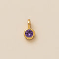 Gisselle Dainty Birthstone Necklace - Round February Pendant [3FWISKPW]