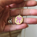 Rabbit Element Pendant Necklace - Gold Bow [G0VXL7U9]