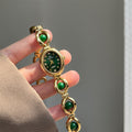 Melina Oval Pearl Bracelet Watch - Emerald Gold Green [8VVL895F]