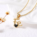 Keaton Enamel Heart Pendant Necklace - Black [NS55IPNL]