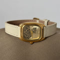 Square Leopard Print Watch - Square Leopard / White Strap Gold Dial [1SNP92EJ]