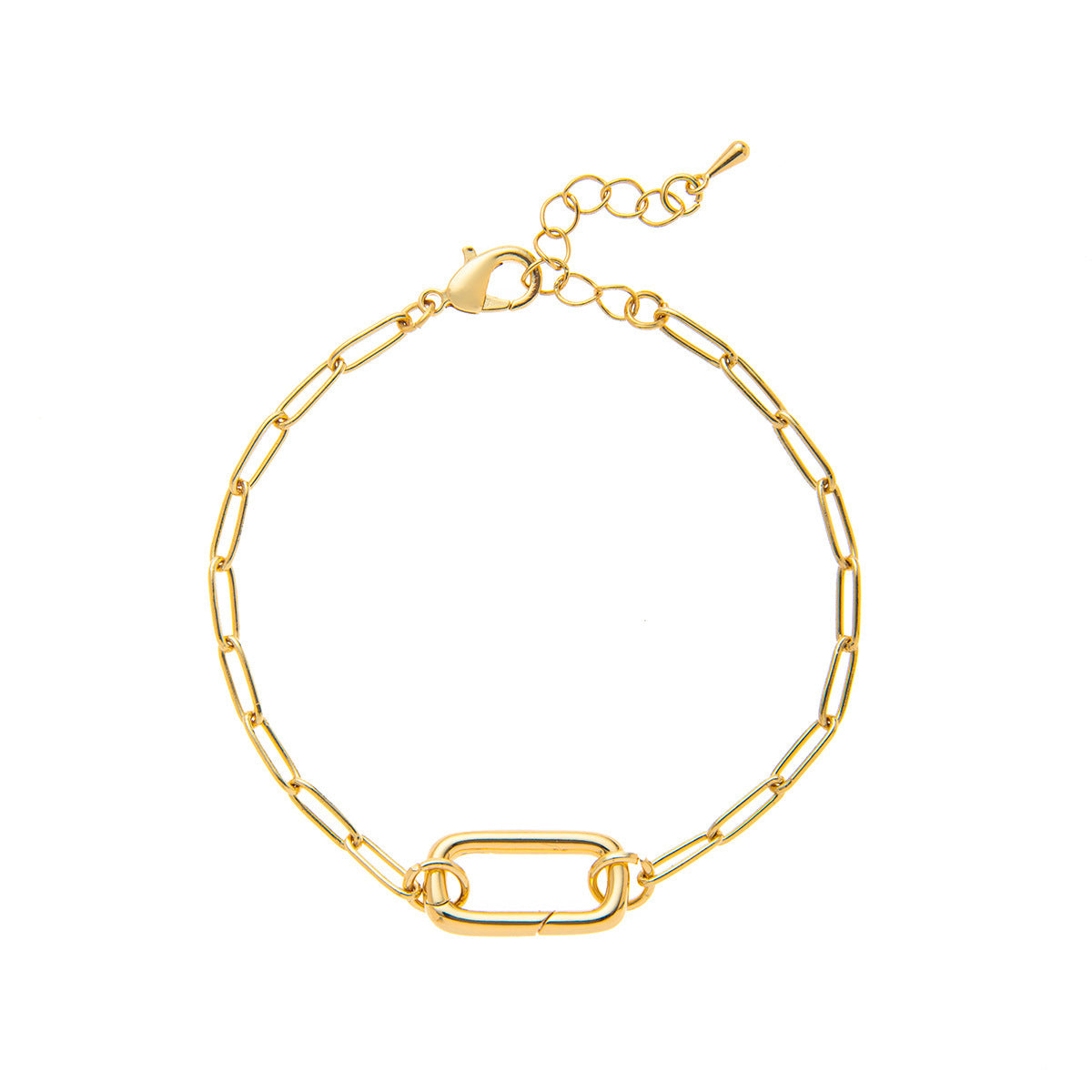 Adjustable Paperclip Chain Necklace - Style 2 Open Bracelet [RF08S92N]