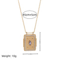 Celestial Charm Pendant Necklace - Purple CZ Eye [Z6DCUUGY]