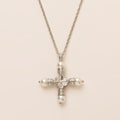Baroque Pearl Cross Pendant Necklace - Steel [P1WNNU3V]