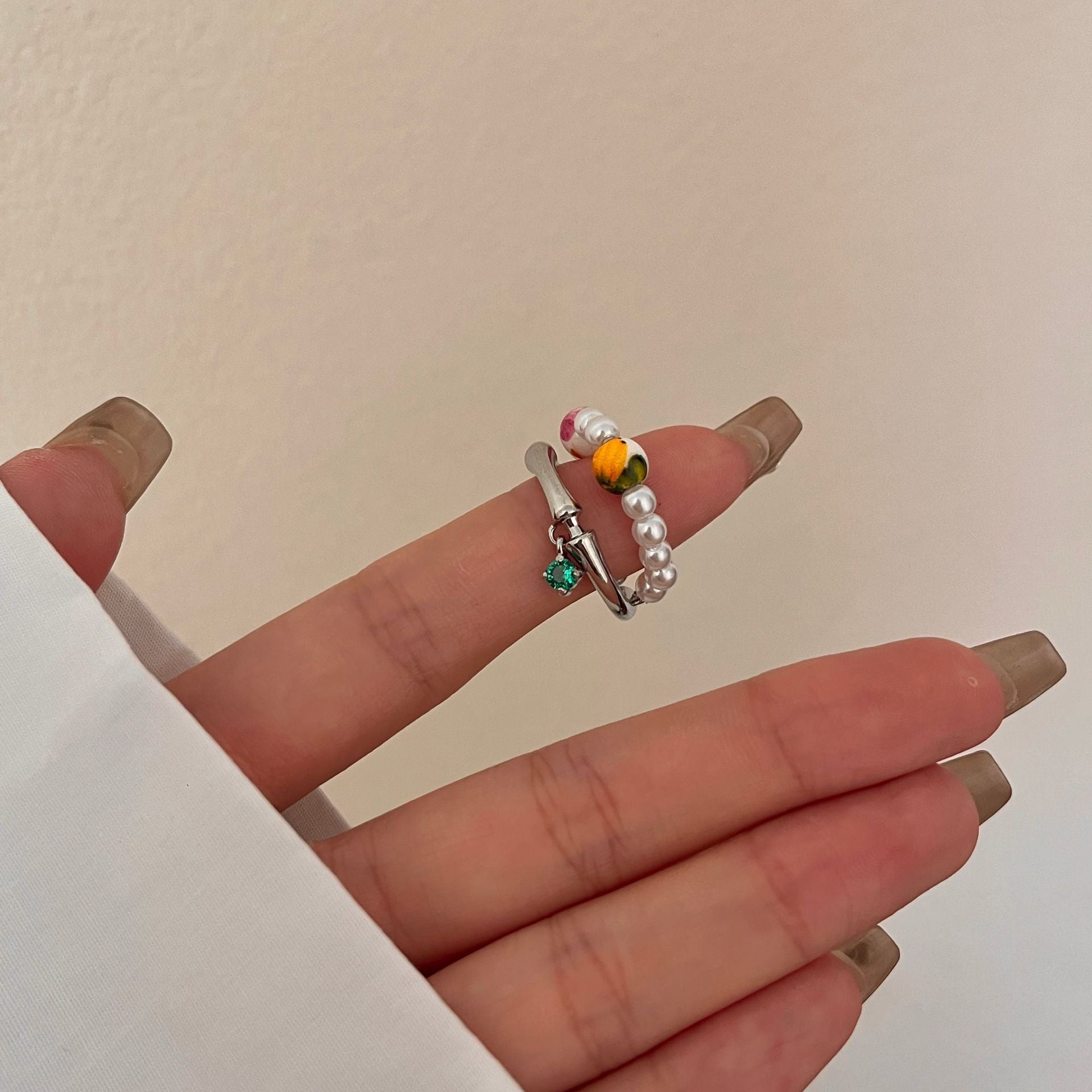 Milo Vintage Pearl Open Ring - R-1023 C [D20STSO4]