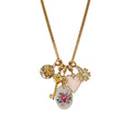 Acelyn Ocean Charm Necklace - Lock Heart Necklace [KN998RGW]