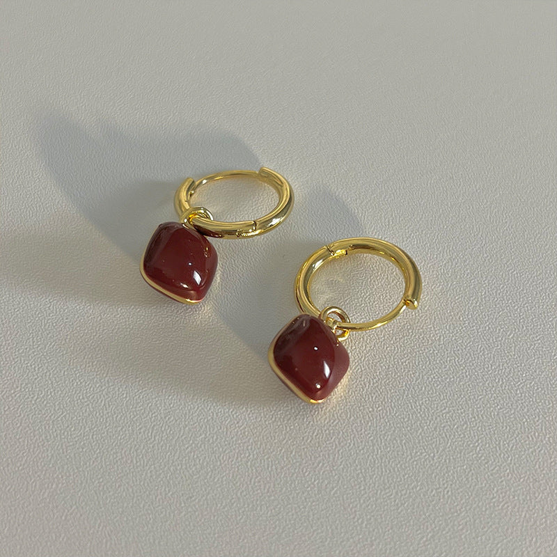 Brianny Retro Enamel Studs - Square [2MYRDT7S]