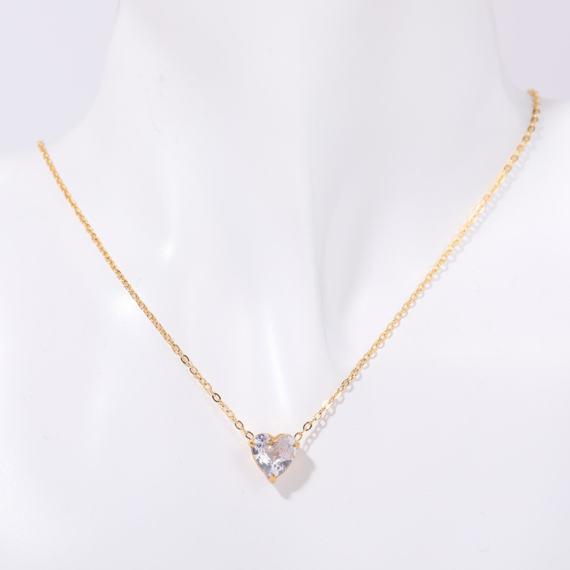 Maryella Birthstone Love Necklace - April [OKB2SS71]