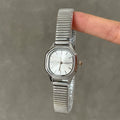 Retro Square Dial Watch - Silver Strap White Dial (Arsenal) [UKO6V3PN]