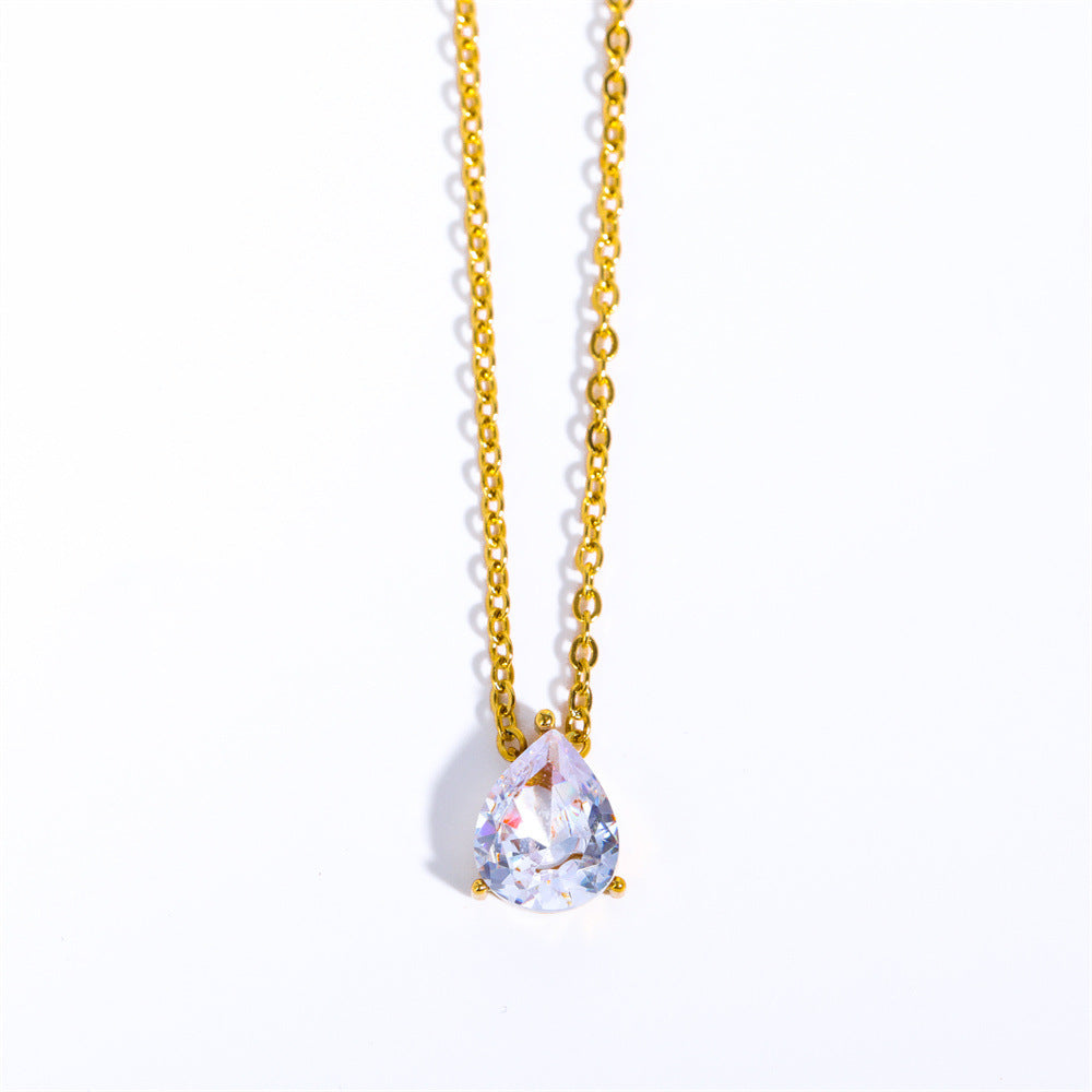 Mulan Layered Crystal Necklace - Water Drop [BT0SDNH2]