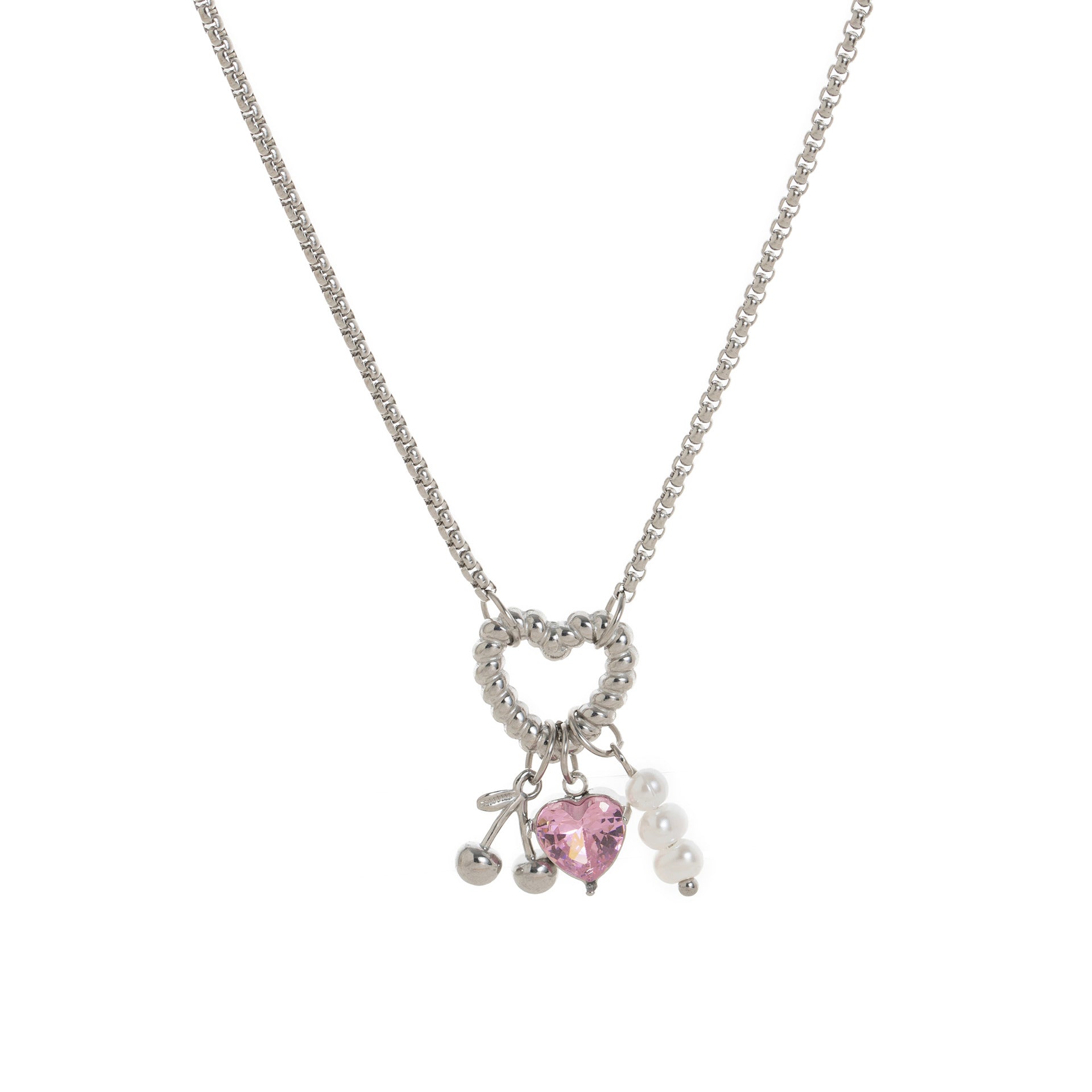 Birthstone Pendant Necklace - Silver B [37AE5ZKS]