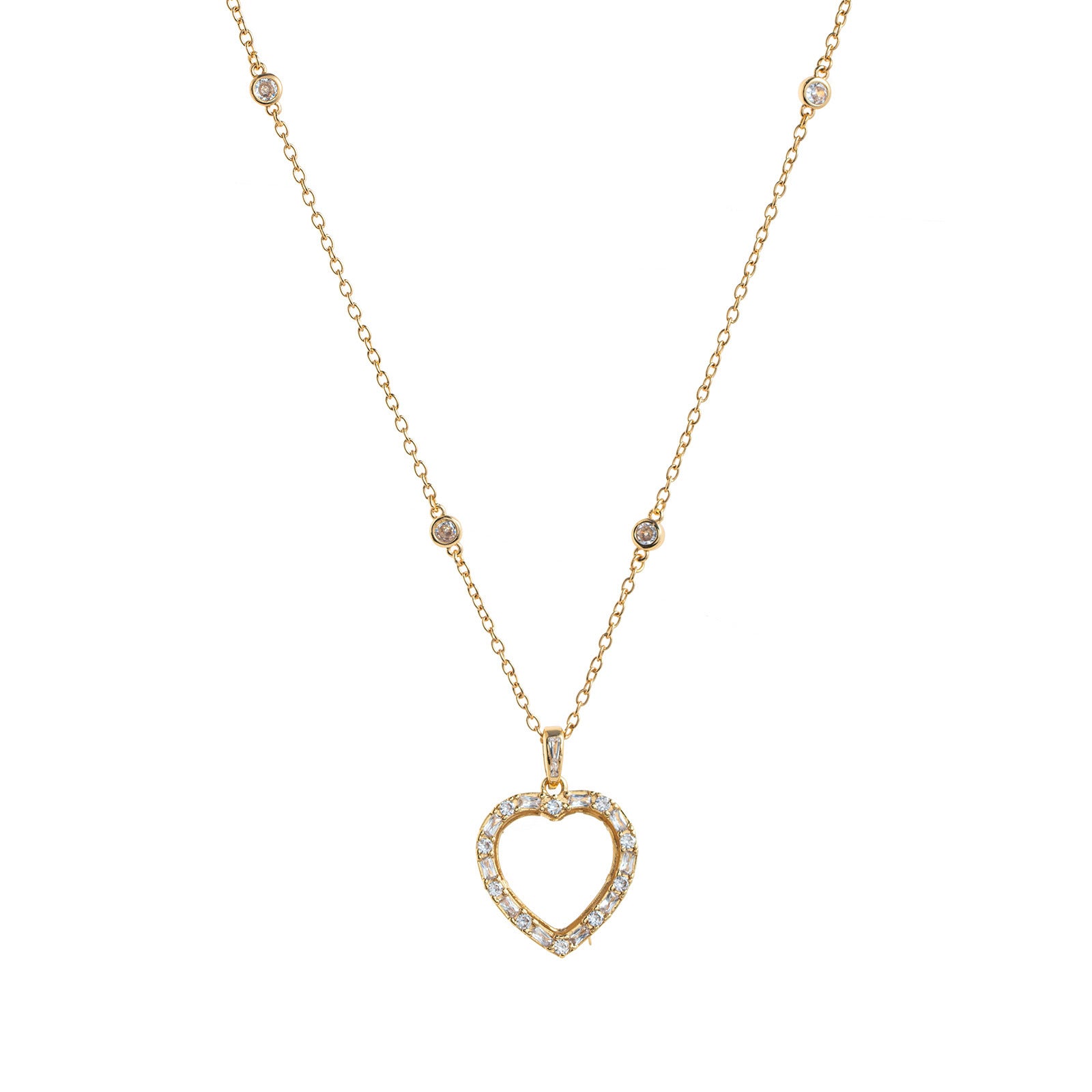 Openable Heart Locket Pendant Necklace - Heart Locket Necklace - Empty [VXAY248V]