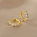 Josette Inlaid Zircon Circle Earrings - Gold [XMY4MNXY]