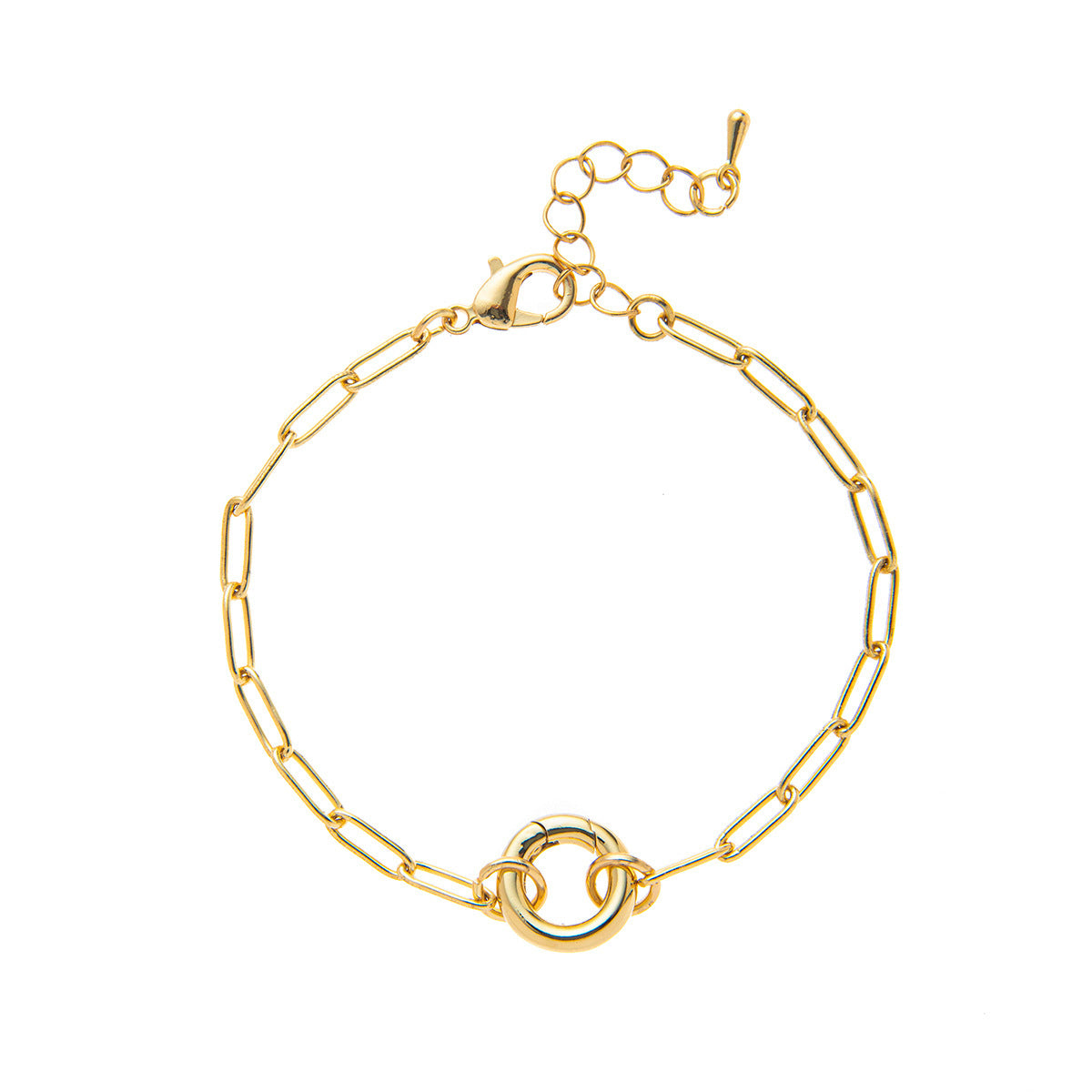 Adjustable Paperclip Chain Necklace - Style 4 Open Bracelet [RSA443AW]