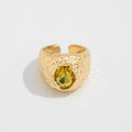 Kaleena Gemstone Open Ring - Yellow