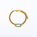 Sparkling Geometric Choker Necklace - Green Stone Bracelet (17.5+5cm) [9R4MN6YT]