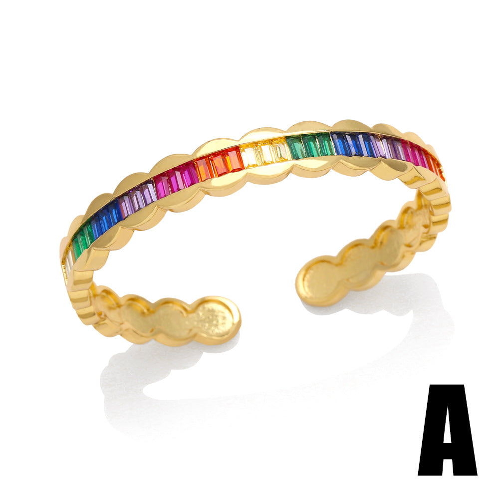 Bralynn Geometric Zircon Bangle [YDPJDS06]