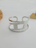 Hollow Letter D Cuff Bracelet - Silver [S22EWCZX]