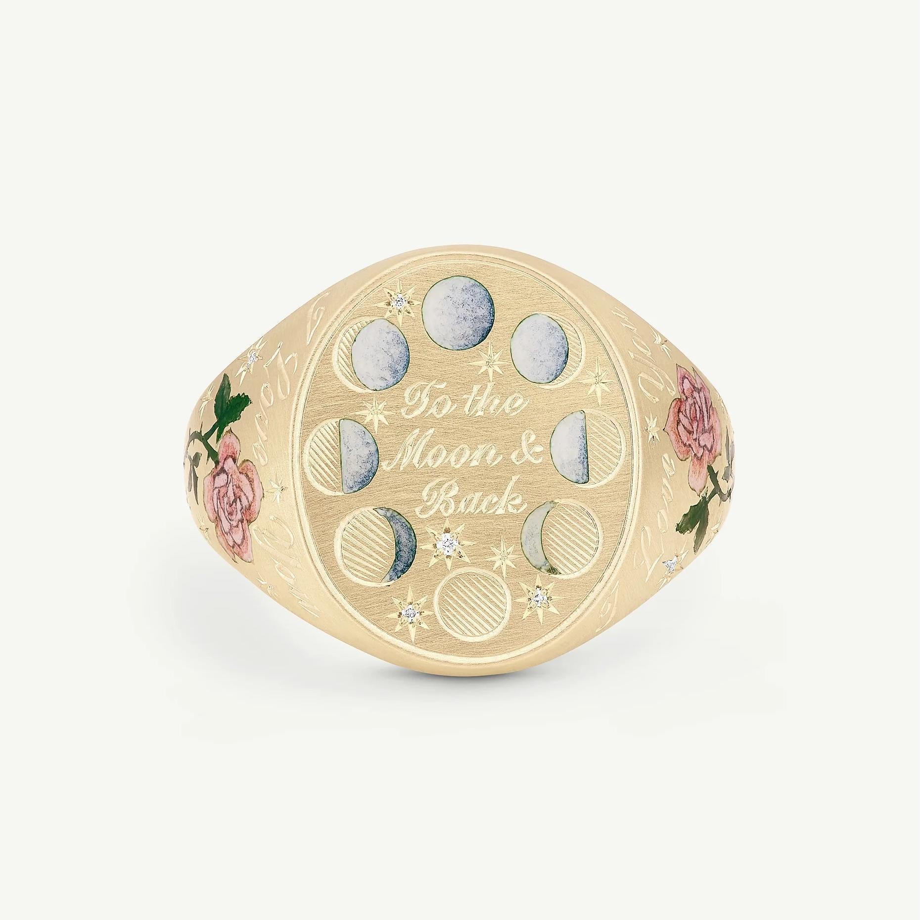Ronni Motif Statement Ring - Moon Phase [OT6OBJB8]