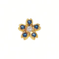 Dainty Birthstone Heart Locket Ring - Blue Flower Charm [A4H7SSML]