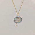 Alizae Pearl Moon Star Necklace - Blue Pearl Necklace [G3C0IPJ0]