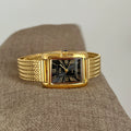 Classic Square Chain Watch - Gold with Black Dial [D9YSXS2B]