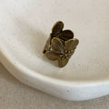 Stacked Amber Resin Ring - Vintage Flower Ring (Real Gold Plated) [CP6N4U3Q]