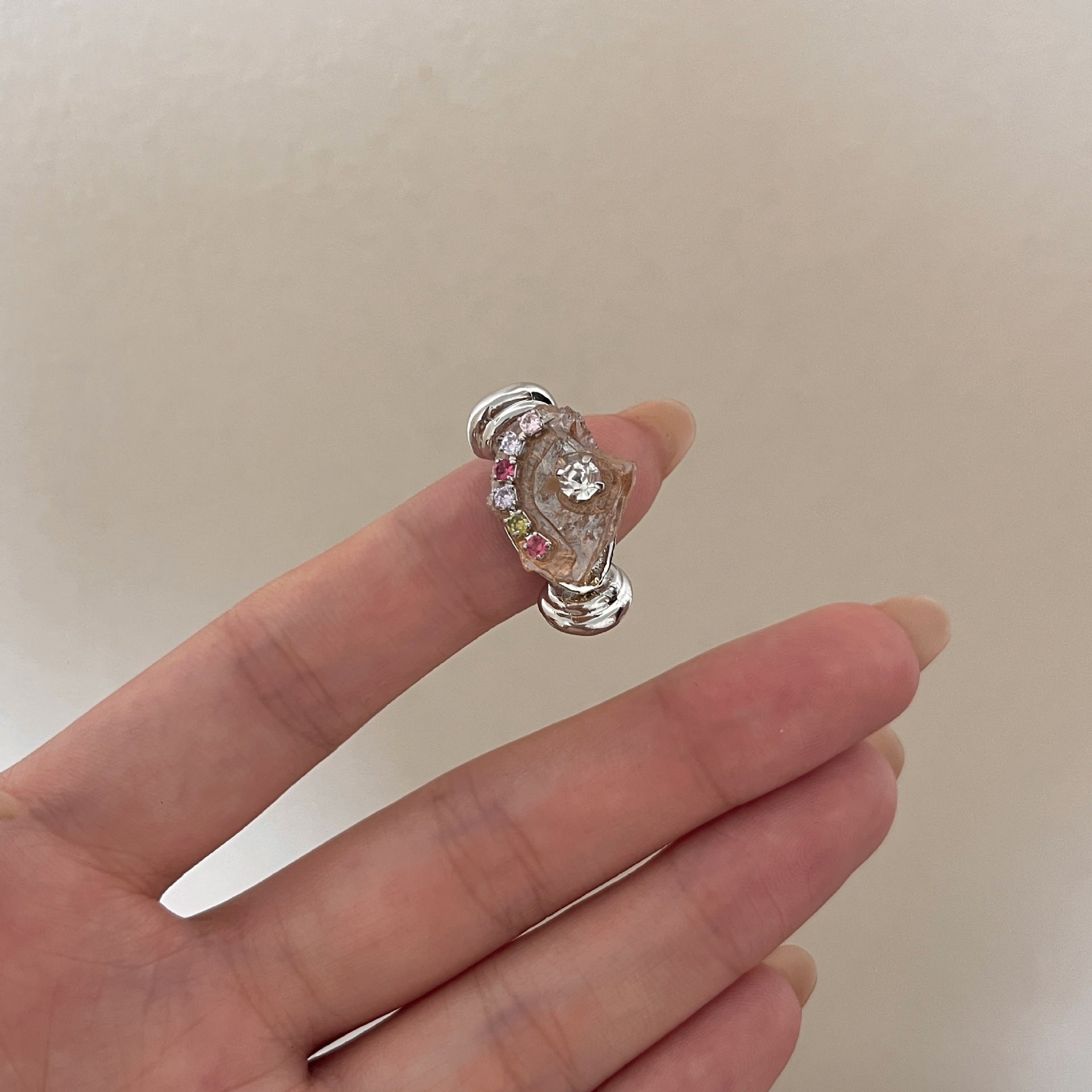 Caylie Maillard Stone Flower Ring - R-924 [HXGVATAT]