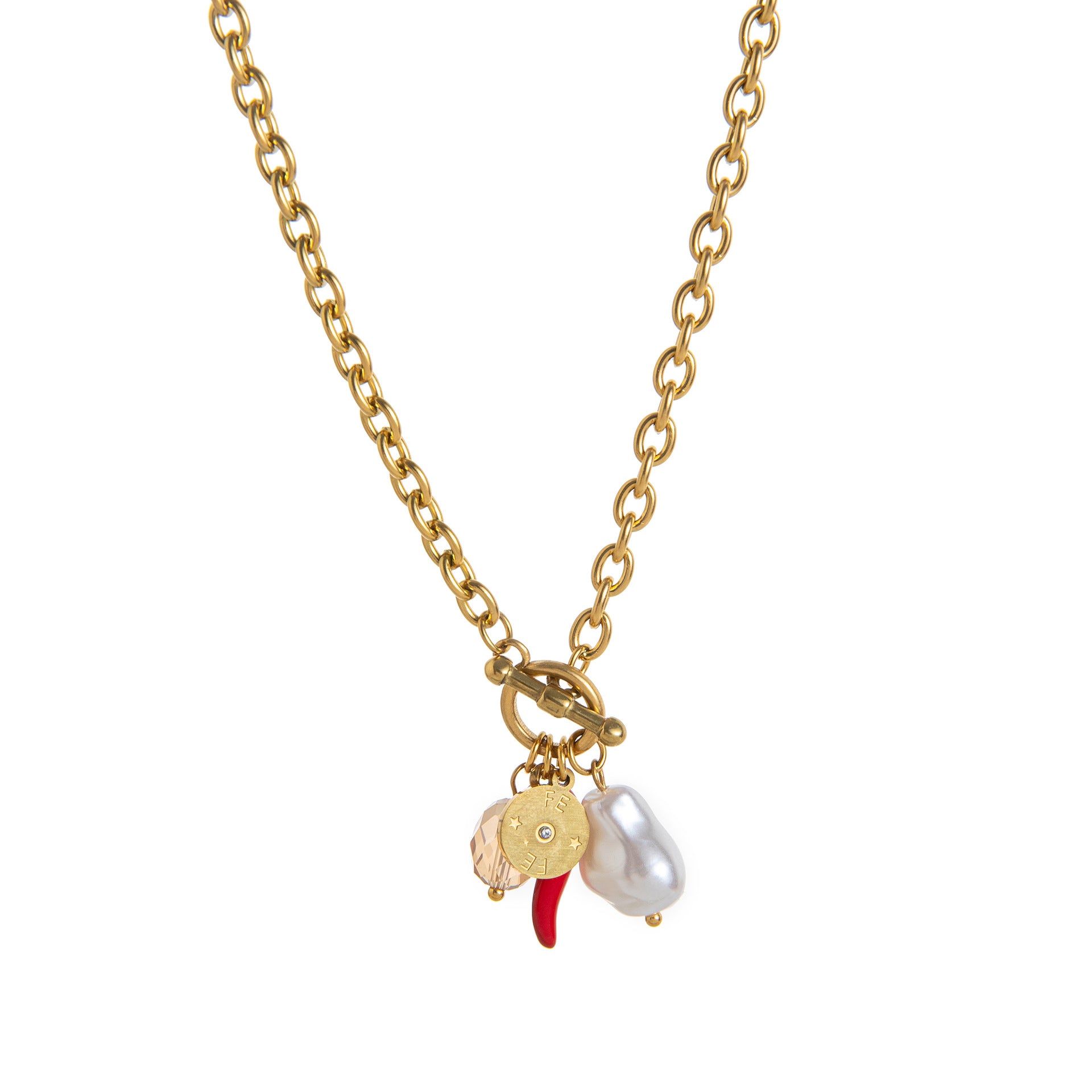 Dainty Pearl Starfish Pendant Necklace - Red Chili Necklace [MRVDBY25]
