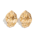 Mahi Wavy Metal Stud Earrings - Gold