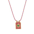 Color Cord Pendant Necklace - Pink Necklace (No Beads) [CGK0JR0K]