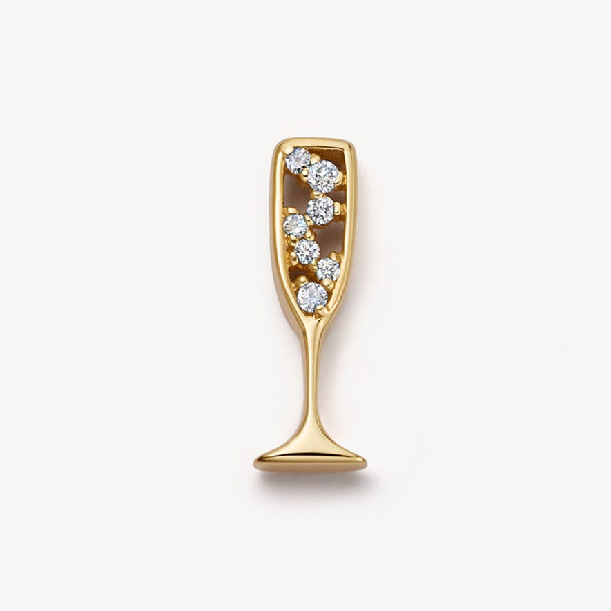 Floating Charm Locket Necklace - Wine Glass (Single Charm) [E6NLA8CB]