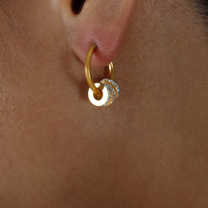 Lumen Pave Circle Hoop Earrings - Gold Earring [1Z00OJO5]
