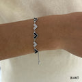 Nilah Diamond Heart Charm Bracelet - Silver Pull Bracelet [O9TJOH9Z]