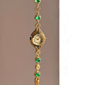 Vintage Inspired Jewelry Bracelet Watch - Emerald Green Gold Watch [BT37OS02]