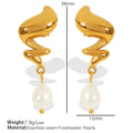 Emmarie Gold Pearl Drop Earrings - Gold Pearl (Design 6) [P2U3M6VP]