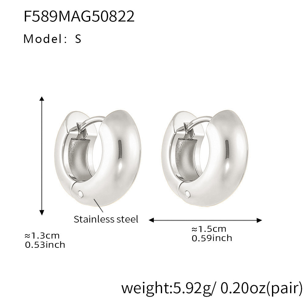 Kensi Geometric Color-Block Earrings - Steel Earrings S (8mm) [AMD3W450]